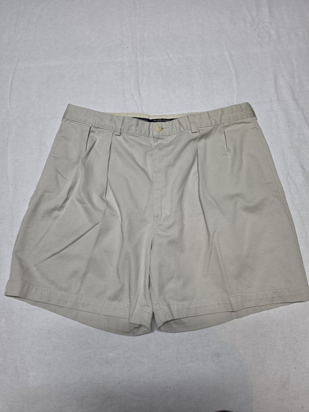 polo ralph lauren khaki chino pleated Mens Short Size 38